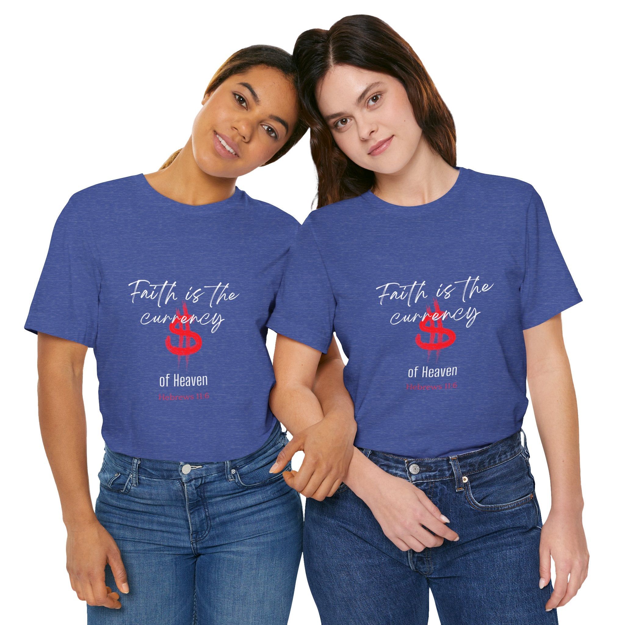 Faith & Finance T-Shirt — Red Dollar Currency Design (Hebrews 11:6)