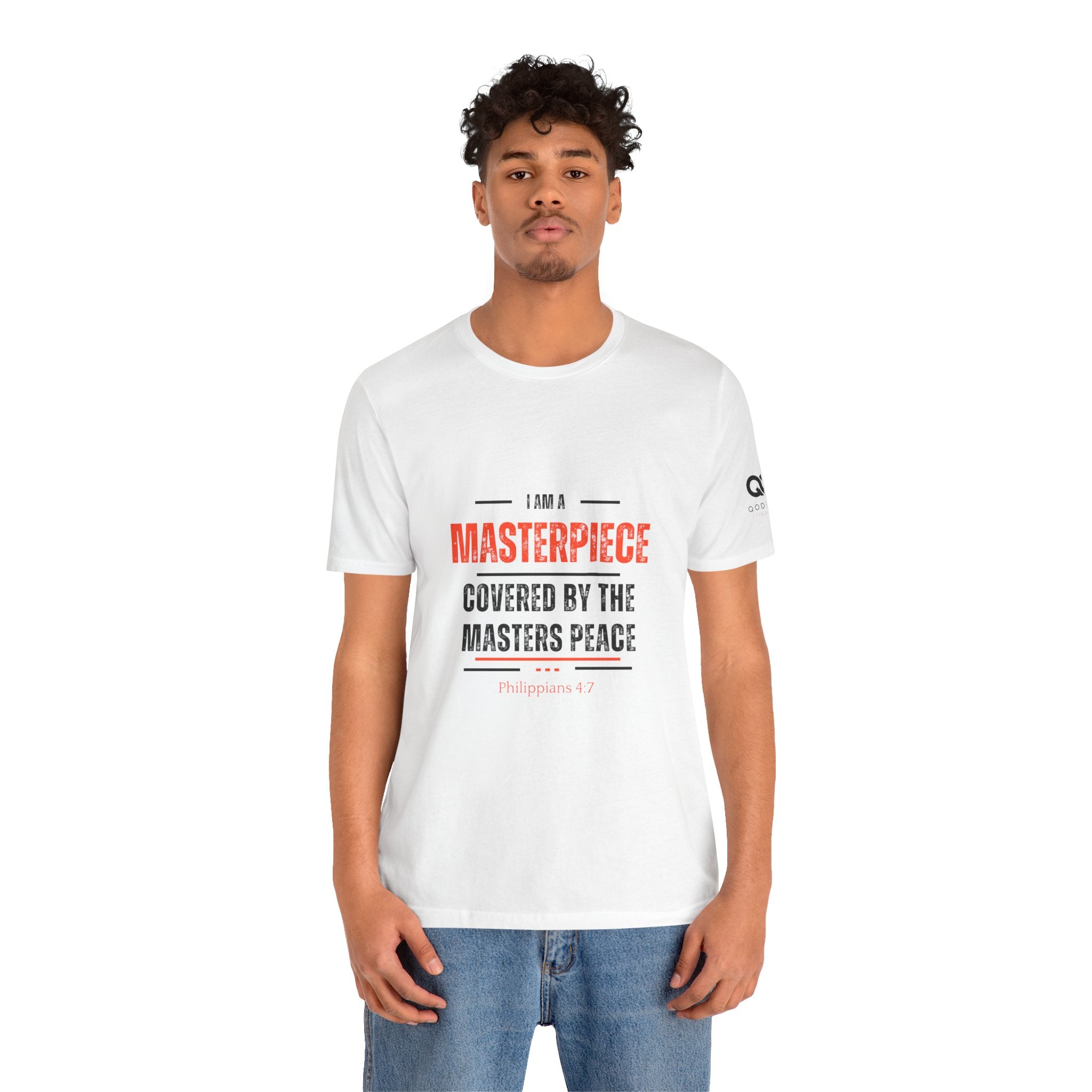Masterpiece Tee — "I Am a Masterpiece Covered by the Master's Peace" Christian Graphic T-Shirt