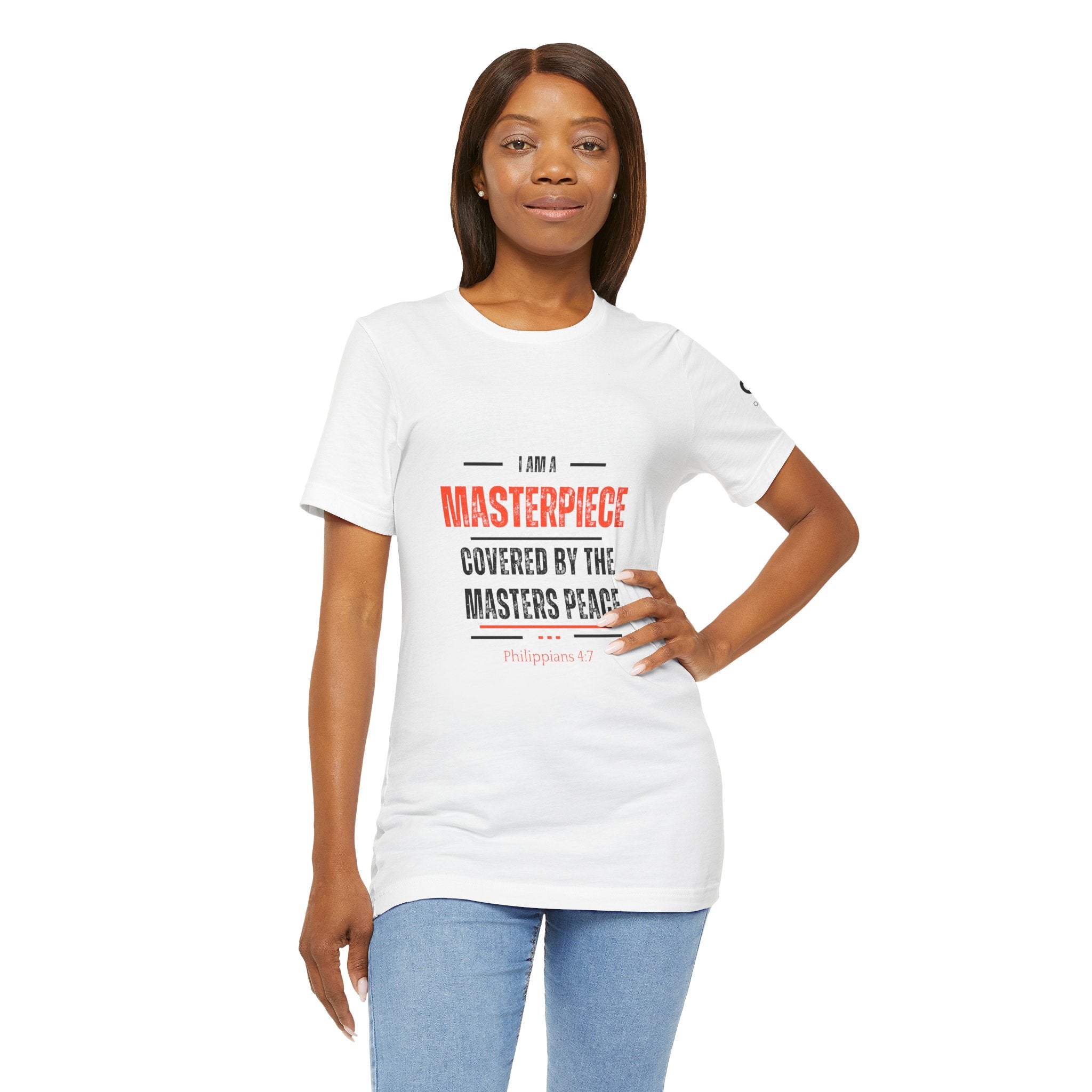 Masterpiece Tee — "I Am a Masterpiece Covered by the Master's Peace" Christian Graphic T-Shirt