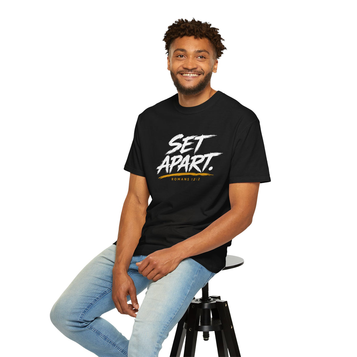 Set Apart Tee — "Set Apart" Graphic T-Shirt with Romans 12:2 (Qodesh Collective)
