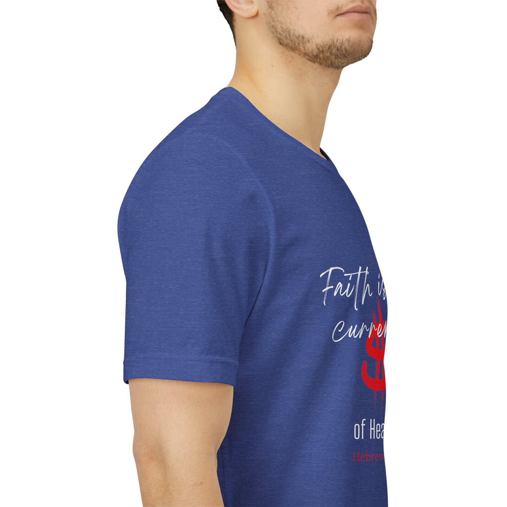 Faith & Finance T-Shirt — Red Dollar Currency Design (Hebrews 11:6)