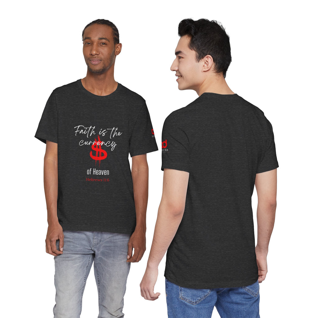 Faith & Finance T-Shirt — Red Dollar Currency Design (Hebrews 11:6)