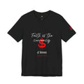 Faith & Finance T-Shirt — Red Dollar Currency Design (Hebrews 11:6)