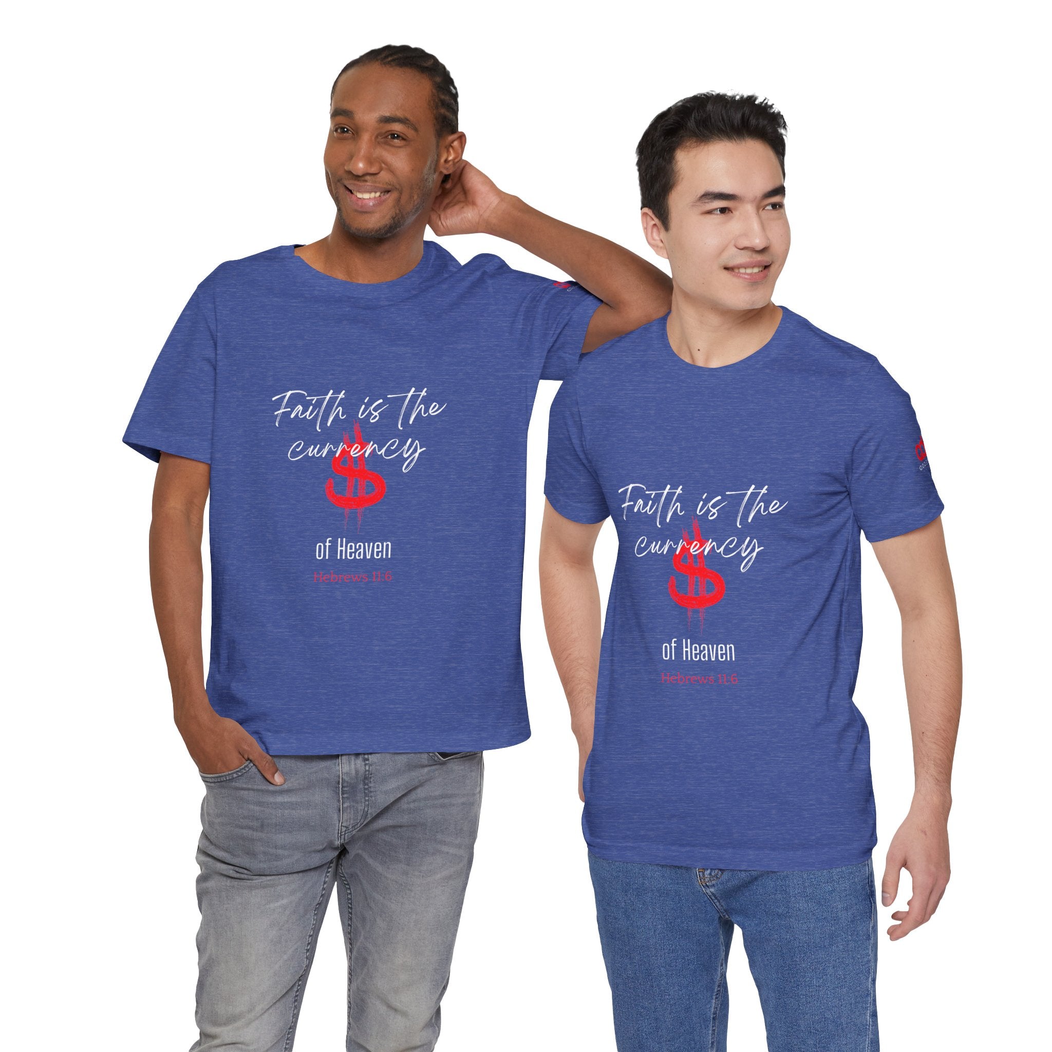 Faith & Finance T-Shirt — Red Dollar Currency Design (Hebrews 11:6)