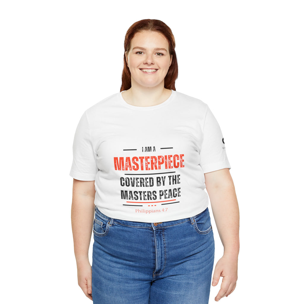 Masterpiece Tee — "I Am a Masterpiece Covered by the Master's Peace" Christian Graphic T-Shirt