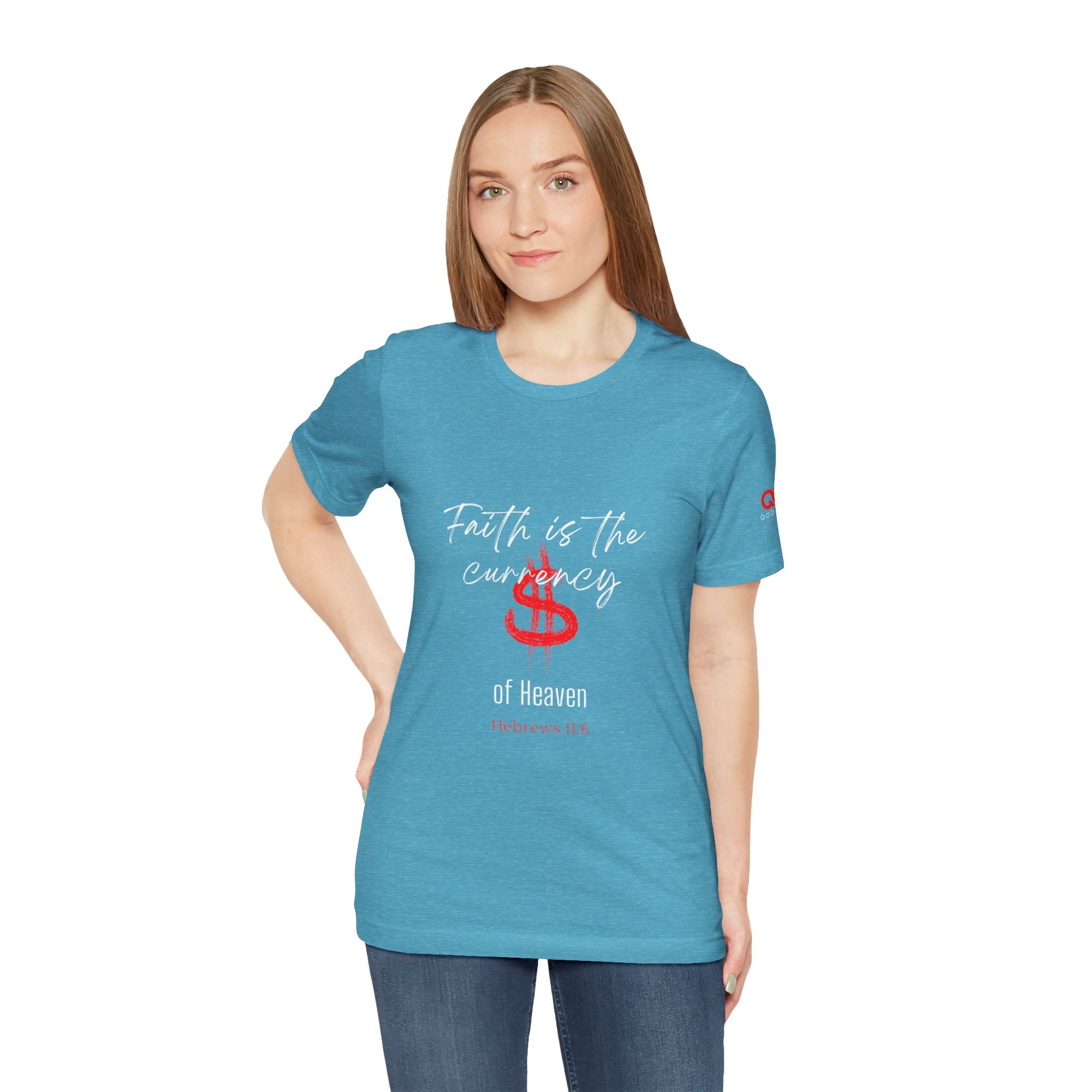 Faith & Finance T-Shirt — Red Dollar Currency Design (Hebrews 11:6)